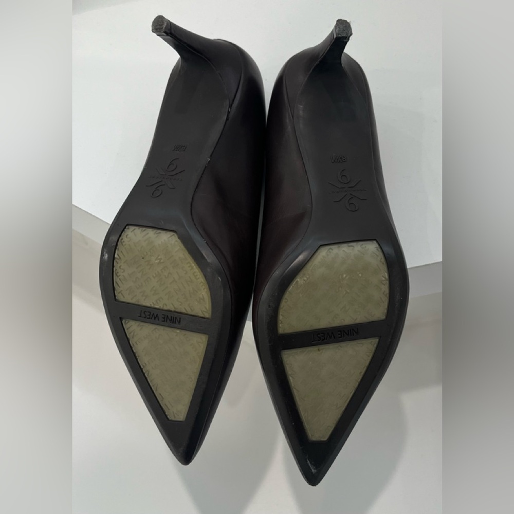 Nine West SOHO9X9 Dark Brown Leather Heels, Size 8 1/2 - Picture 5 of 7